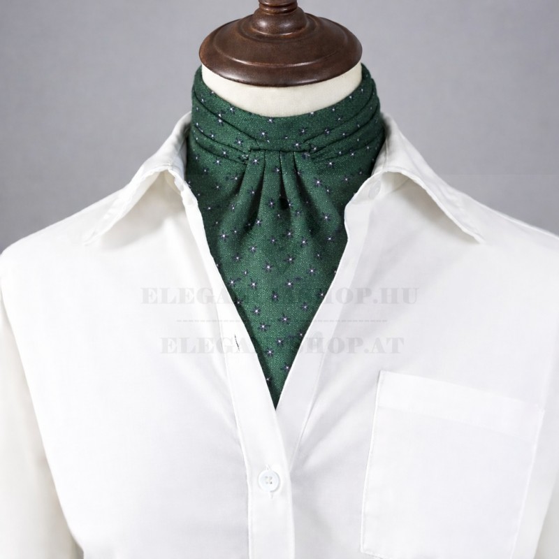 Goldenland ascot nyaksál - Sötétzöld aprómintás Goldenland ascot nyaksál - Sötétzöld aprómintás